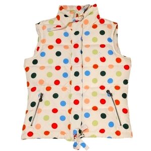 Authier Women’s Puffy Vest Made in Italy Zip Up w/ Snap Closures High Neck Sz 6